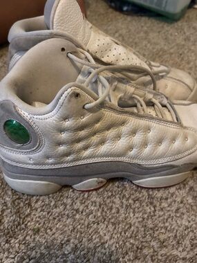 Jordan Women Sneakers White with Gray and Green Accent
